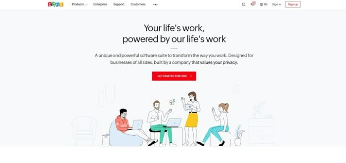 Zoho Home Page